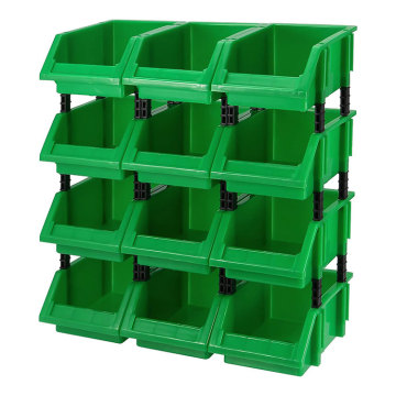 Stackable Plastic Shelf Bin Boxes for Organizing Parts and Supplies