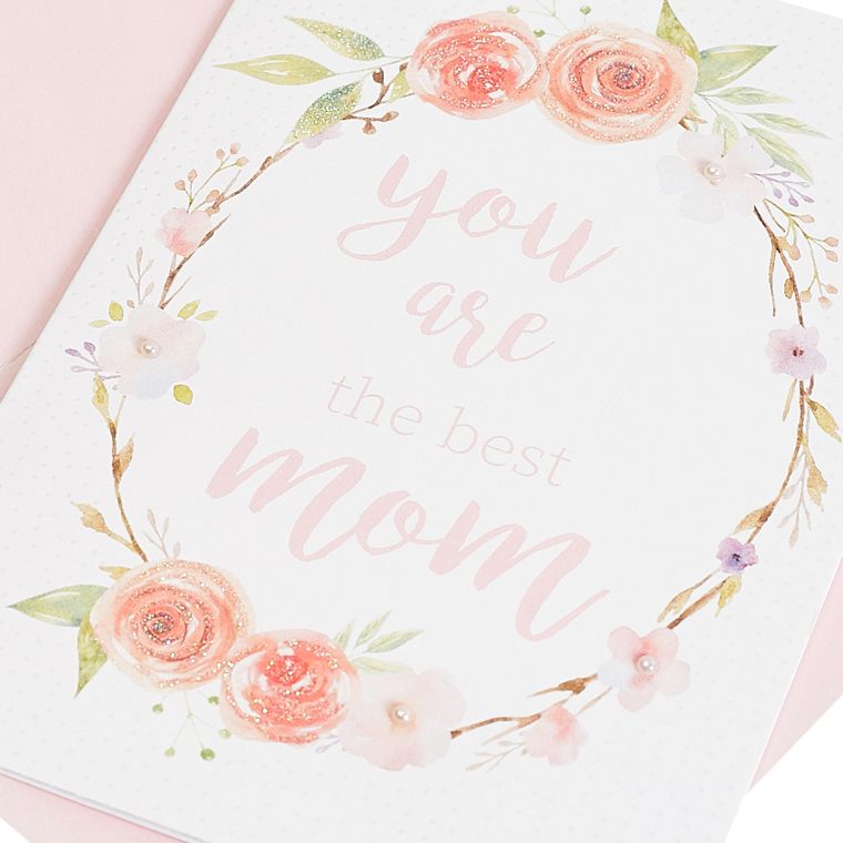 Happy Mother's Day Thank You Love Handmade Cards, Custom Printing Flower Greeting Cards for Mom
