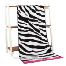 100% Cotton Reactive Printed Velour Stripe Beach Towel