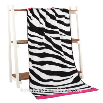100% Cotton Reactive Printed Velour Stripe Beach Towel