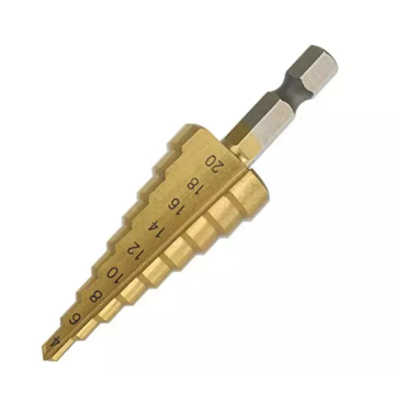 Hot Sale 3st Tin Coated HSS Step Drill Bit Set för metallborrning