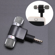 3.5mm Jack Stereo Mic for Smartphone Recording - 4 Pin Mini Microphone for Studio Interview