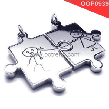 Friendship puzzle pendant necklace for kids teens friendship necklace in stainless steel