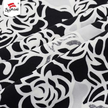 Custom Made Stretch Flower Border Print Dress Fabric