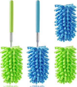 Extendable Microfiber Duster with Telescoping Pole for Cleaning Supplies and Cars
