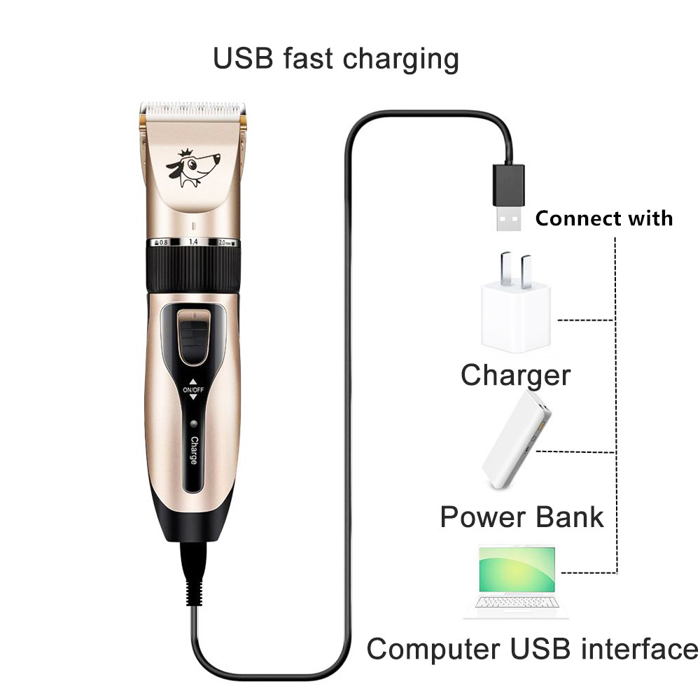 Rechargeable Low-noise Pet Hair Clipper Remover Cutter Grooming Cat Dog Hair Trimmer Electrical Pets Hair Cut Machine