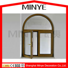 Aluminium window wooden design /Thermal break aluminum swing window/Aluminum swing window with 1 fixed window