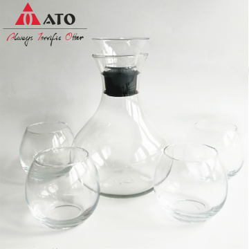 Clear pitcher with tumbler set