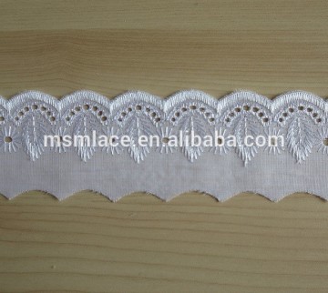 Nice white TC embroidery lace trimming