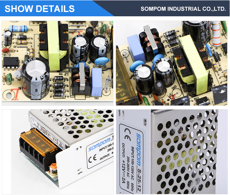 SOMPOM 110/220V ac to 12V 2A dc LED driver Switching Power Supply