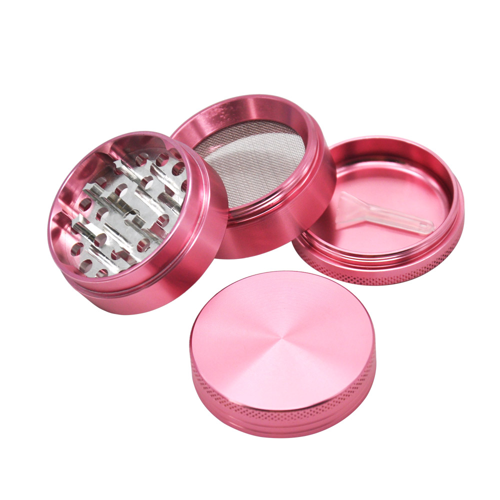 50mm CNC Aluminum Herb Grinder weed grinder 4 parts Spice metal herb crusher with diamond teeth custom logo