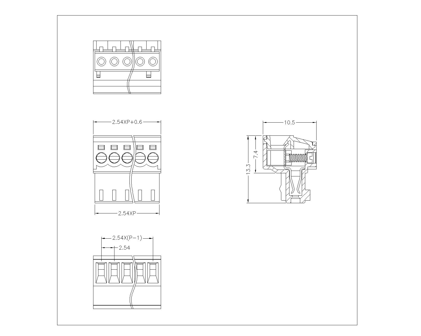 AT2500TV-2.54-XX-X-FC Plug-in Terminal Block AT2500TV-2.54-XX-X-FC Plug-in Terminal Block