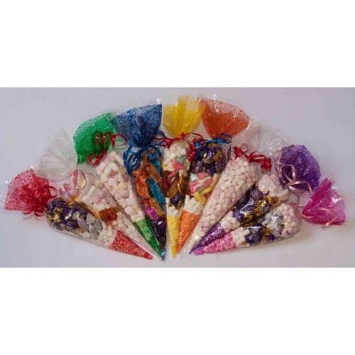 Popular Cone Cellophane Favor Bags For Sweets