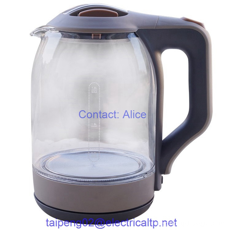 Glass Kettle With Blue Light