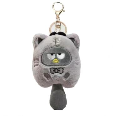 Plush grey Totoro helpless emoji bag pendant