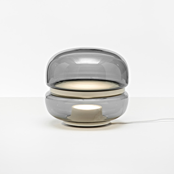 Petite lampe de chevet en verre transparent LEDER