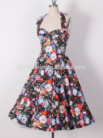 50's Swing Retro Printed Vintage Dress