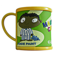 promotional nature material black people pattern embossed silicone mug