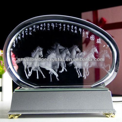 wholesale laser engrave crystal horse statue NDBJ010