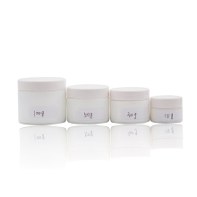 Glass Cream Jar White Cosmetic Cream Container