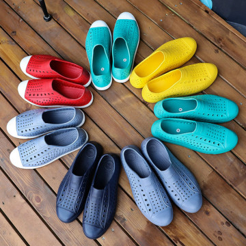 EXCARGO PVC Summer Shoes Plastic Sandals Men Flats Slip On Loafers 2020 Light Weight Male Sandals Summer Shoes Black