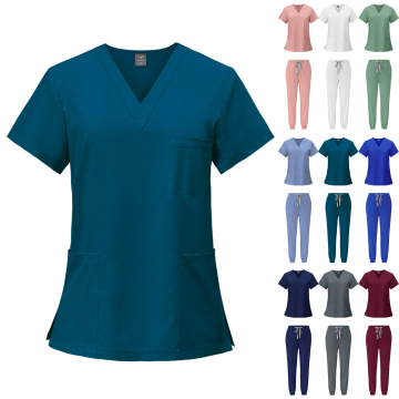 Unisex Quick Drying Short Sleeve Surgical Work Uniforms for Nurses and Doctors