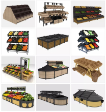 Customized Double Sided Fruit and Vegetable Display Rack