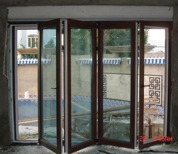 Horizontal Opening Pattern PVC folding door / pvc sliding doors with Australian standard