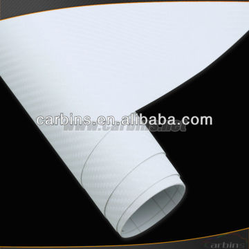 3D carbon fiber vinyl film wrap for cars Pure white carbon texture