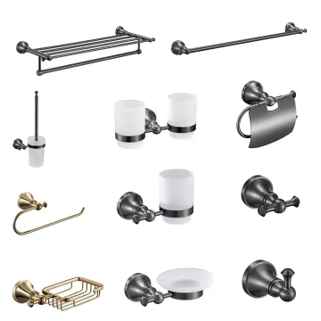 Brass Wall Mount Washroom Hardware Set for Hotels