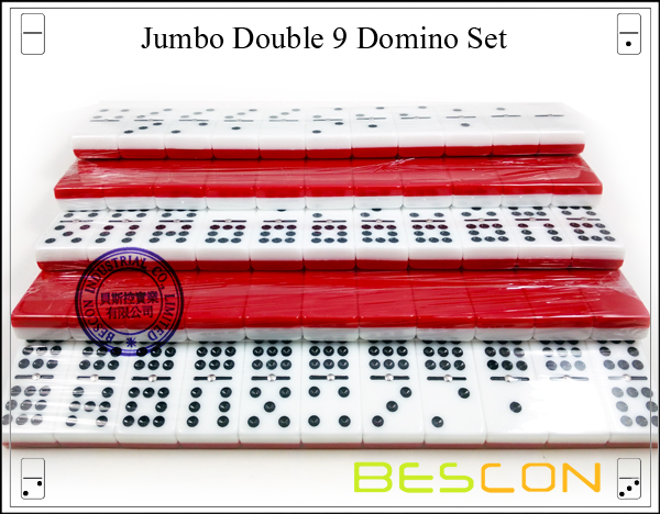 Jumbo Double 9 Domino Set-8 Jumbo Double 9 Domino Set-8