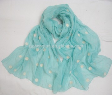 Fashion popular designer dots embroided scarf,hijab scarf,breads scarf