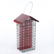 Metal Suet Bird Feeder with Roof for Outdoor Wild Birds