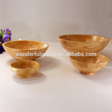 chinese manufacturer bamboo salad maker bowl set with serving hands
