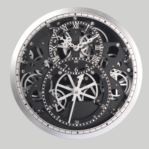 Orologio in argento con meccanismo mobile per la decorazione della parete