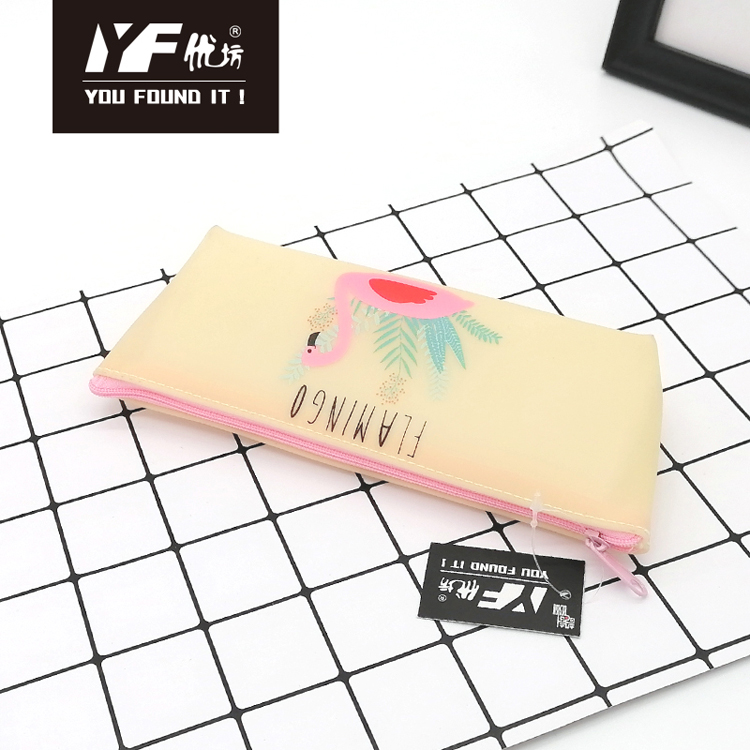 Custom flamingo style silicone pencil case