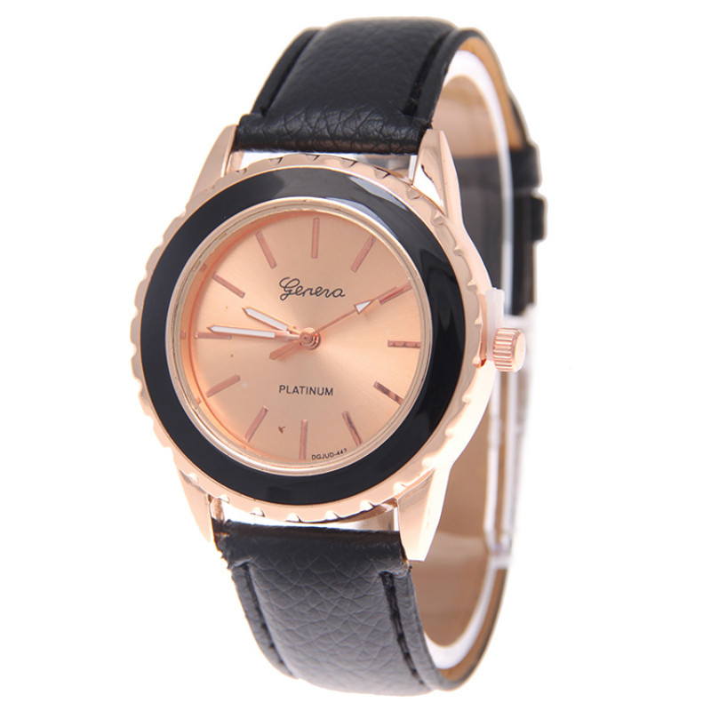 Gold Leather Watch Women For Business