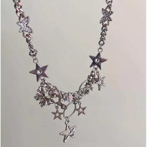 Chain tassel four pointed star niche clavicle chain