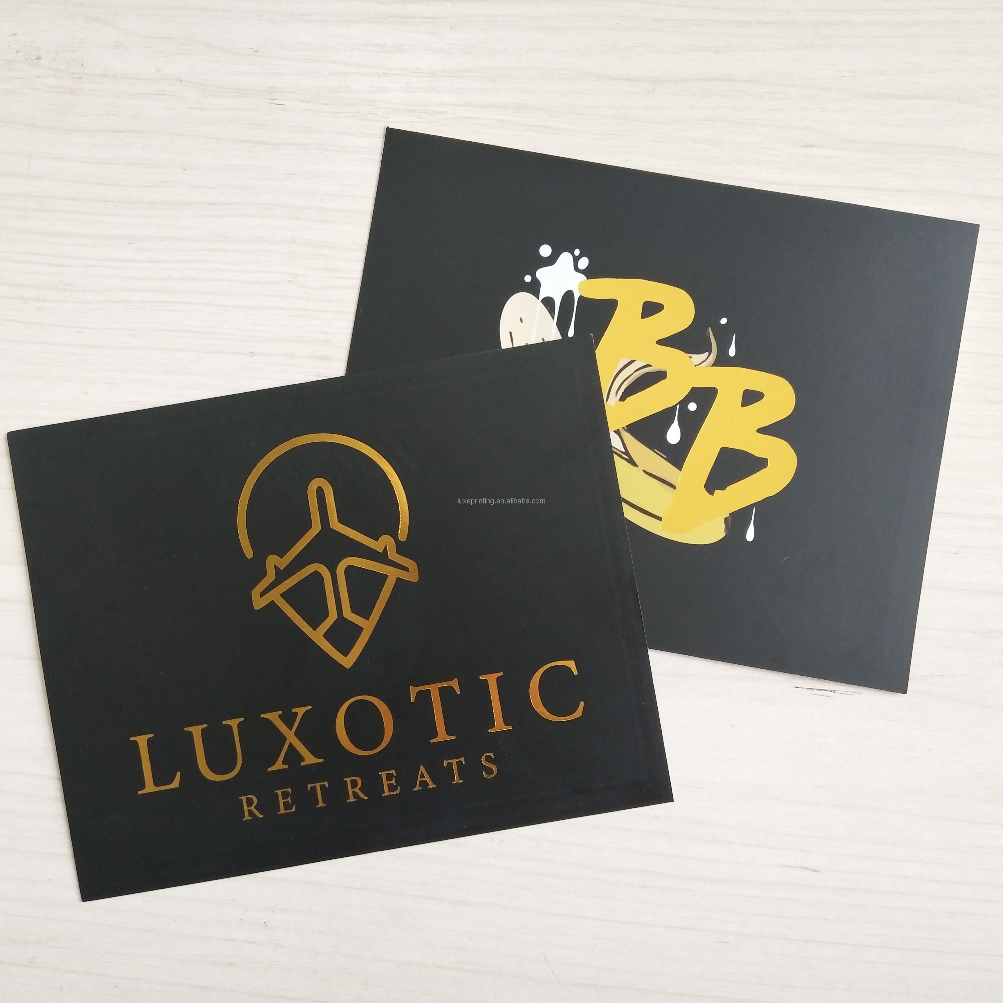 Custom design black envelope with private logo white thank you for purchase card