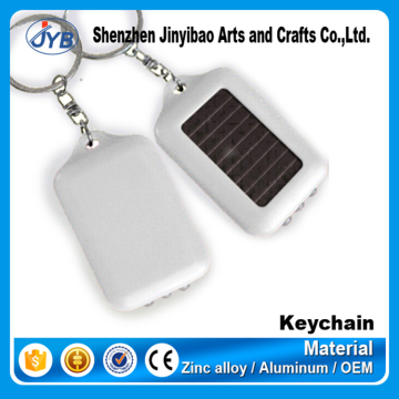 hot sale sun power keychain plastic solar energy LED light keyring