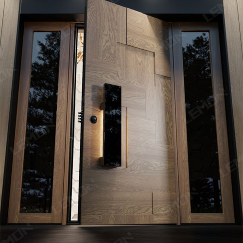 Luxury House Wood Pivot Front Door Exterior