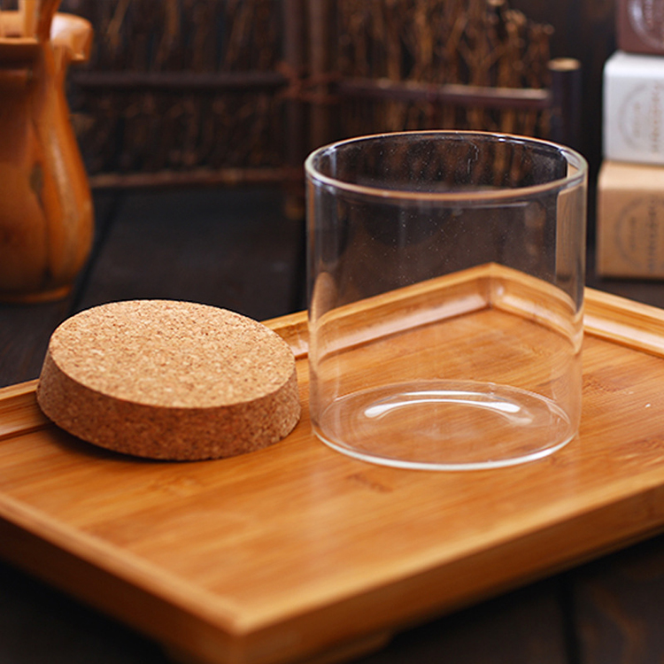 wholesale modern hand blown glass cookie jar with cork