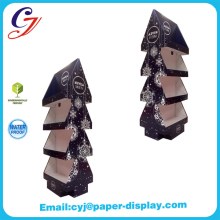 Customized Christmas Advertising Tree Shape Stand Supermarket Floor Cardboard Christmas Tree Stand