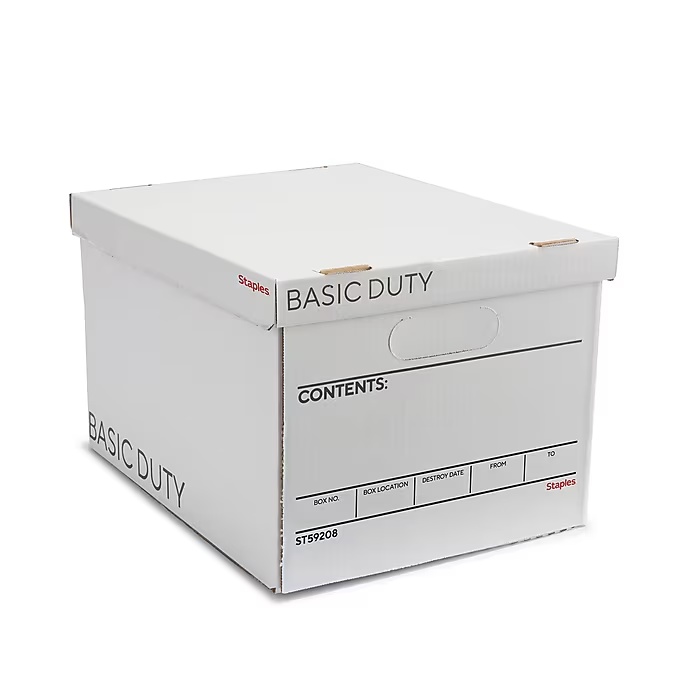 Recycled Corrugated Document Storage Box with Secure Lid