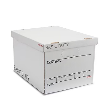 Recycled Corrugated Document Storage Box with Secure Lid