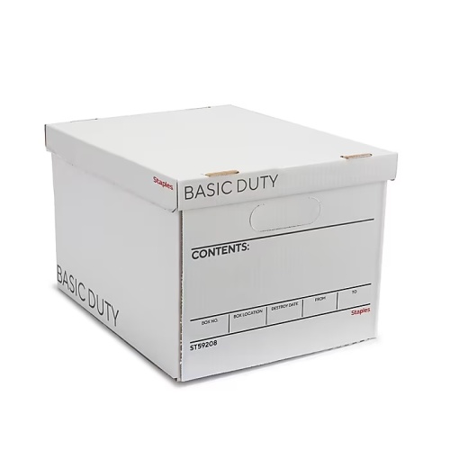 Recycled Corrugated Document Storage Box with Secure Lid