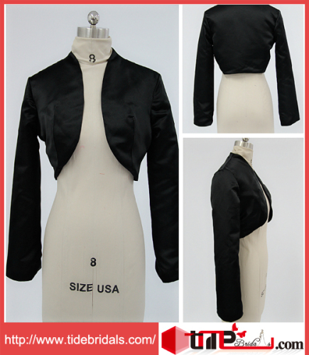 Custom Made Long Sleeves Satin Wedding Jacket Bolero (1955)