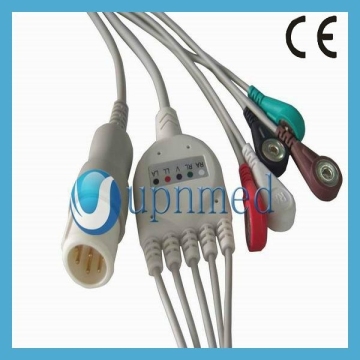 Philips one piece 5 lead ECG cable with leadwires,8pin