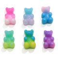 Venta caliente Gummy Bear Resina Cabochon Gradient Rampa Color Flatback Animal Charms para llavero Drop Earring Making