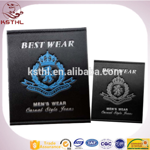 2016 Custom Embossed PU Leather Label For Jeans